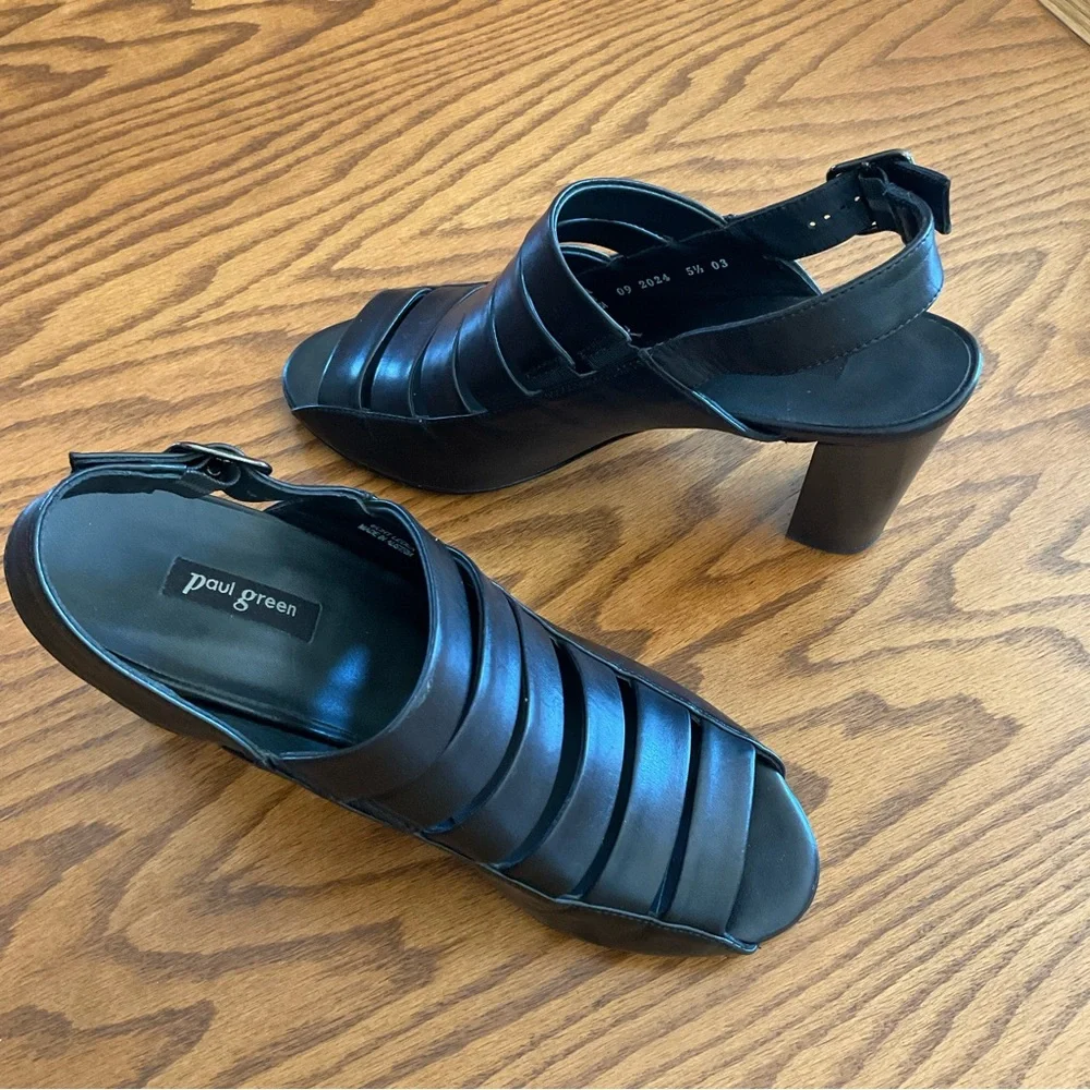 Paul Green Obermaterial Echt Leder Peep Toe Heels, Women’s Sz 8